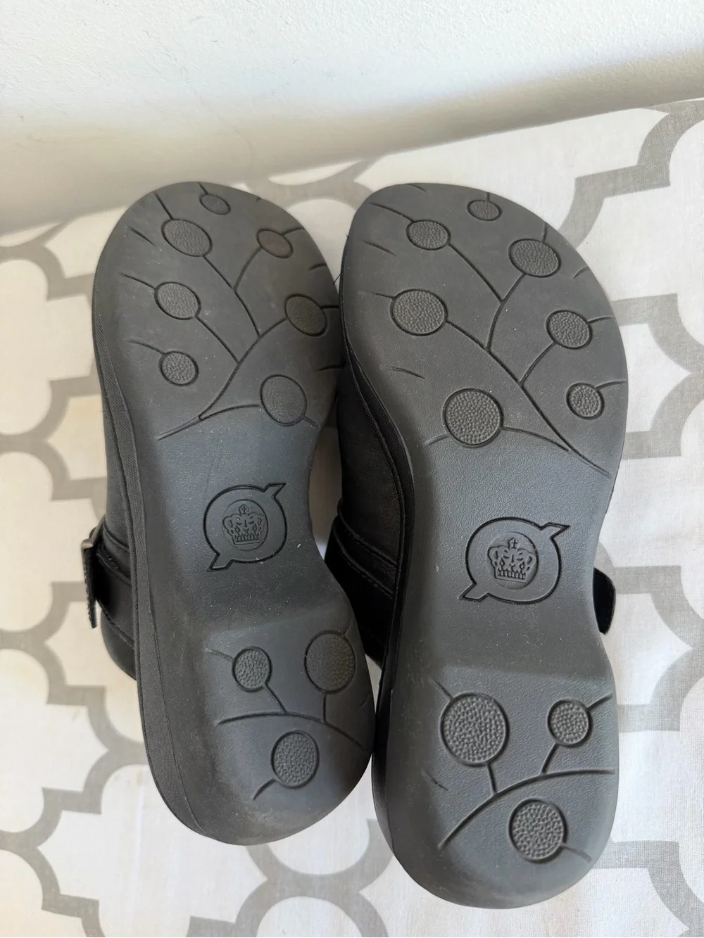 Born Black Leather Slip-On Clogs with Side Buckle